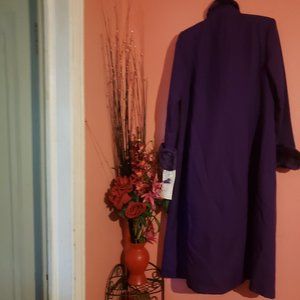 PURPLE LONG COAT WITH PANT SUIT